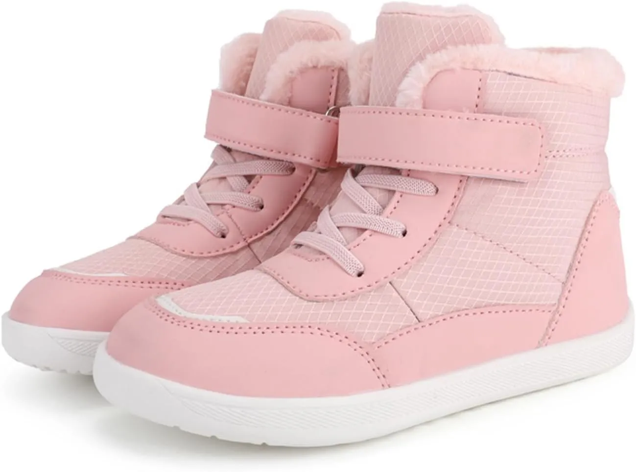 214years Kids Booties Fuzzy Lined Winter Warm Lace-Up Boots Toddler Cozy aterproof Snowboots Sneaker Plush Boots