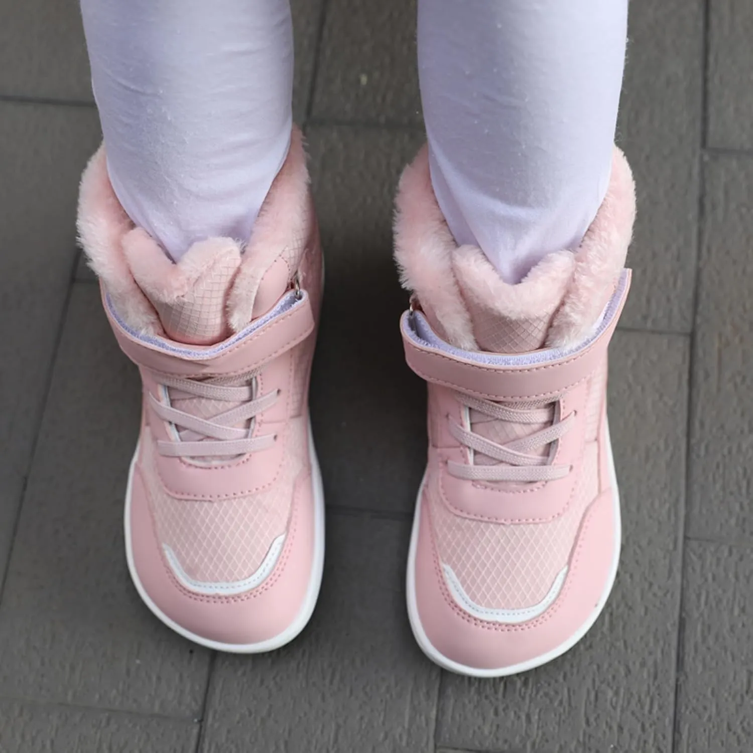 214years Kids Booties Fuzzy Lined Winter Warm Lace-Up Boots Toddler Cozy aterproof Snowboots Sneaker Plush Boots