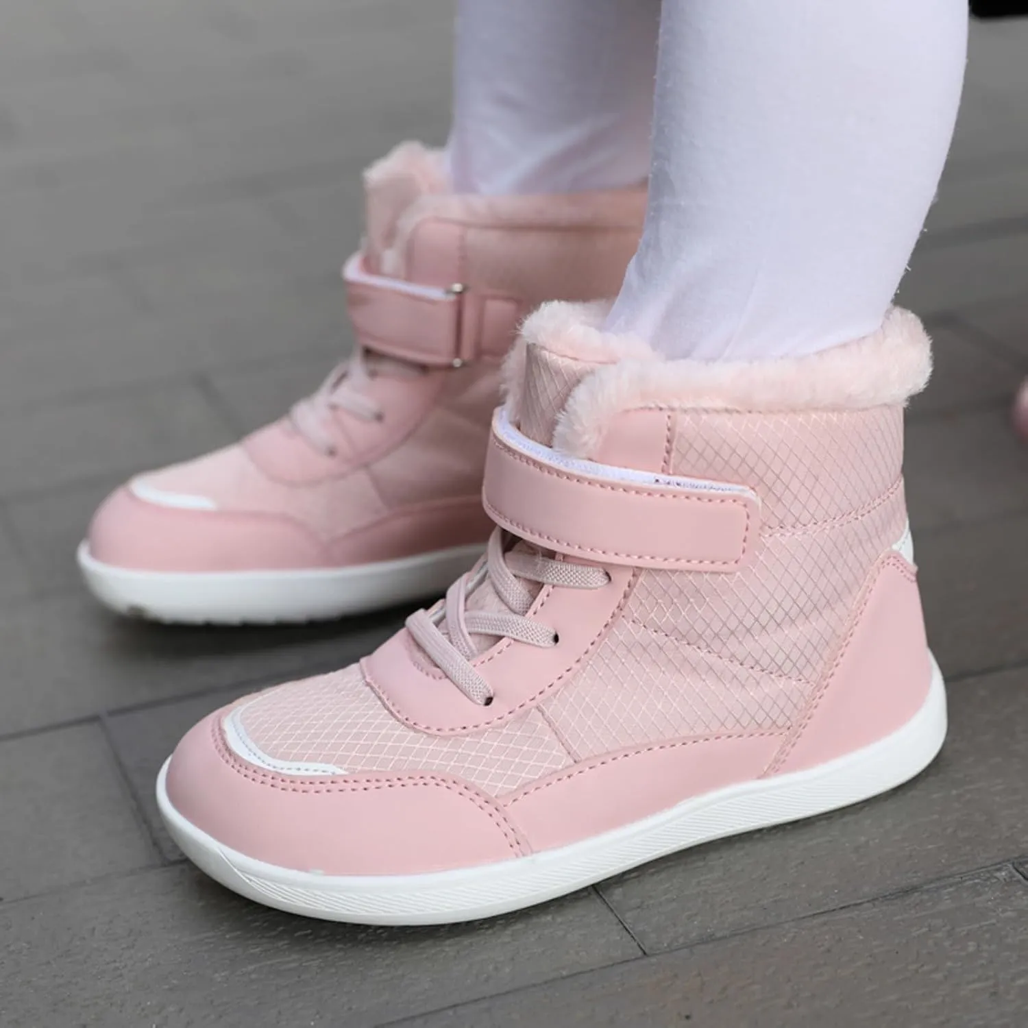 214years Kids Booties Fuzzy Lined Winter Warm Lace-Up Boots Toddler Cozy aterproof Snowboots Sneaker Plush Boots