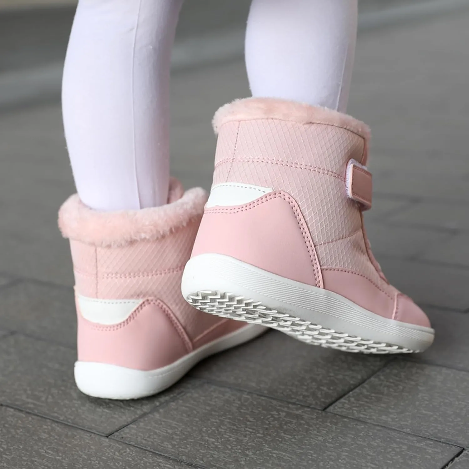 214years Kids Booties Fuzzy Lined Winter Warm Lace-Up Boots Toddler Cozy aterproof Snowboots Sneaker Plush Boots