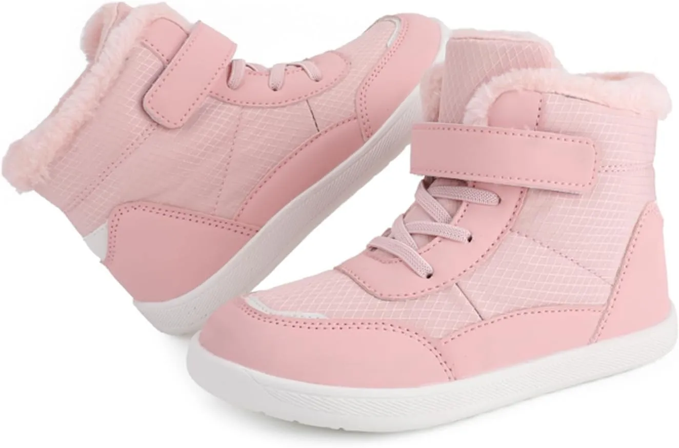 214years Kids Booties Fuzzy Lined Winter Warm Lace-Up Boots Toddler Cozy aterproof Snowboots Sneaker Plush Boots