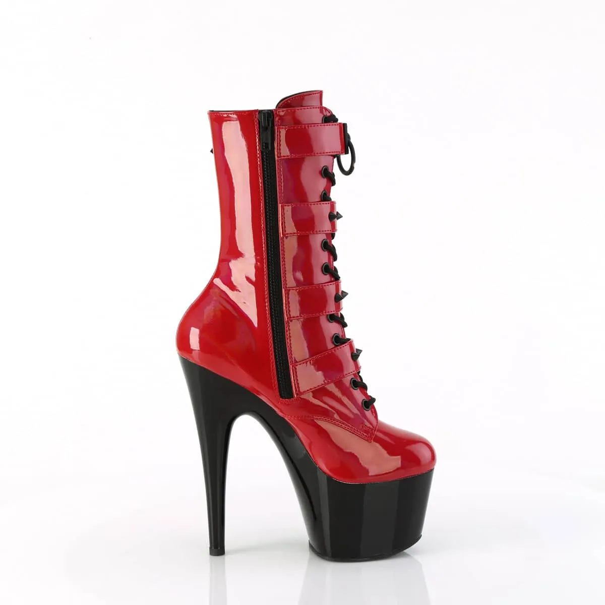 ADORE-1046TT Black & Red Calf High Boots
