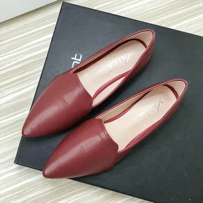 Advbridge  -  Women Flats Pointed Toe Solid Color Black Flats for Women Dressy Comfort Foldable Flats Soft Leather Flat Shoes Loafers Slip On