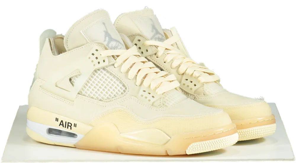 Air Jordan CV9388 Off-White Sail/Muslin 4 Retro SP Trainers UK 7 