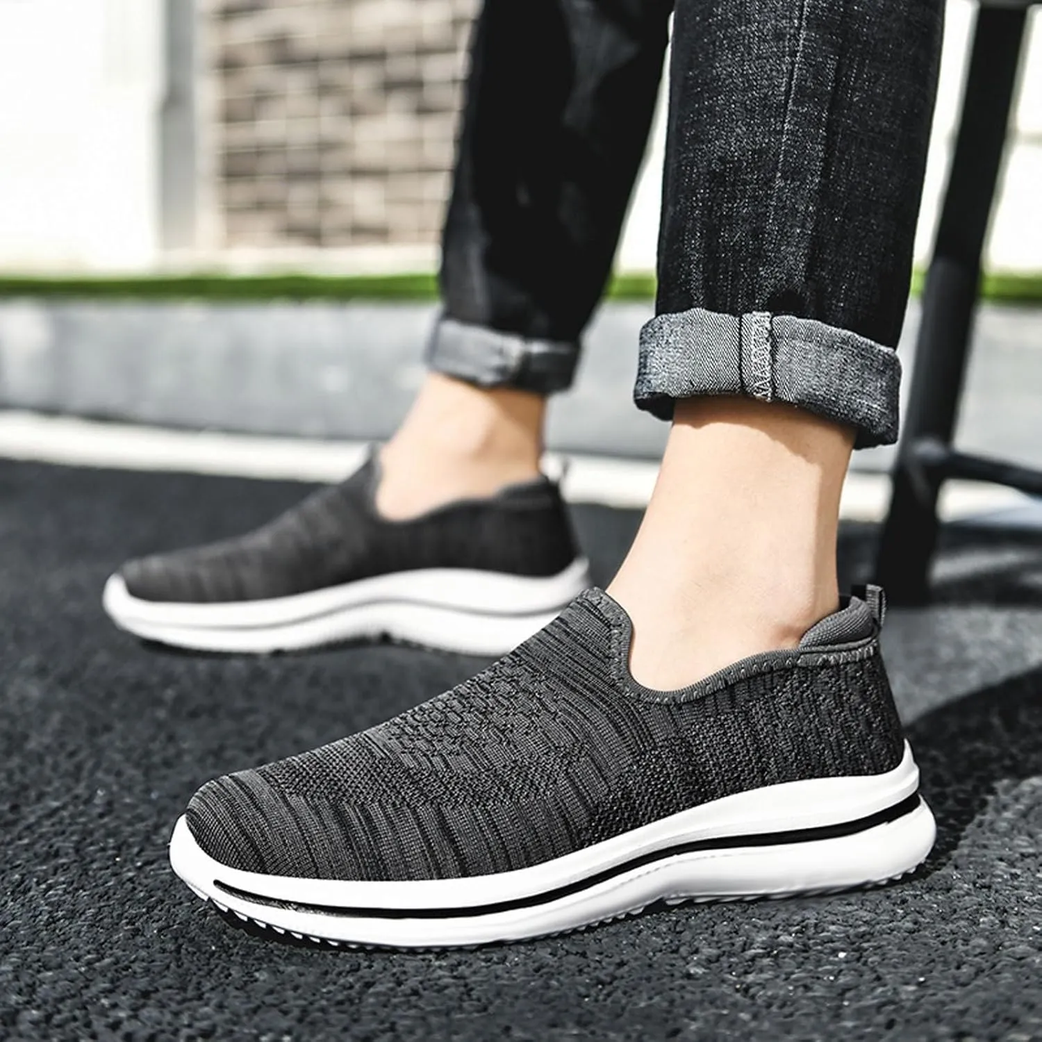 Arch Support Non Slip Minimalist Shoes for Men Slip-On Comfortable Light-Weight Shoe Lightweight Barefoot Shoes