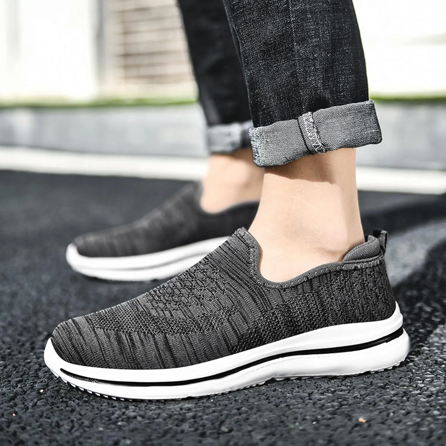 Arch Support Non Slip Minimalist Shoes for Men Slip-On Comfortable Light-Weight Shoe Lightweight Barefoot Shoes