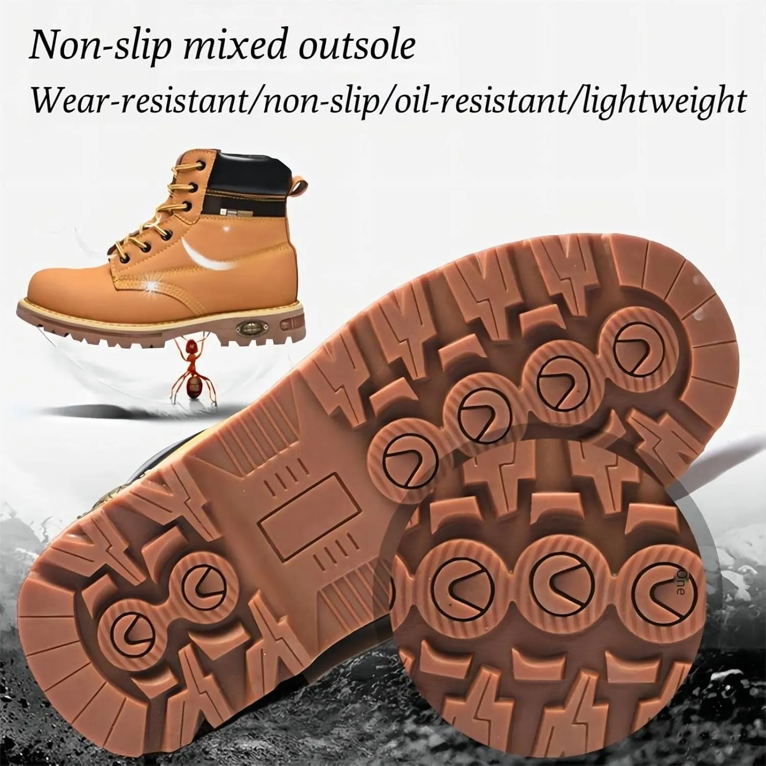 Autumn Winter Safety Boot, Light Steel Toe Cap for Men, Comfortable Work Shoes for Women, Non-Slip Puncture Resistant, Industrial Breathable Safety (Black 46)
