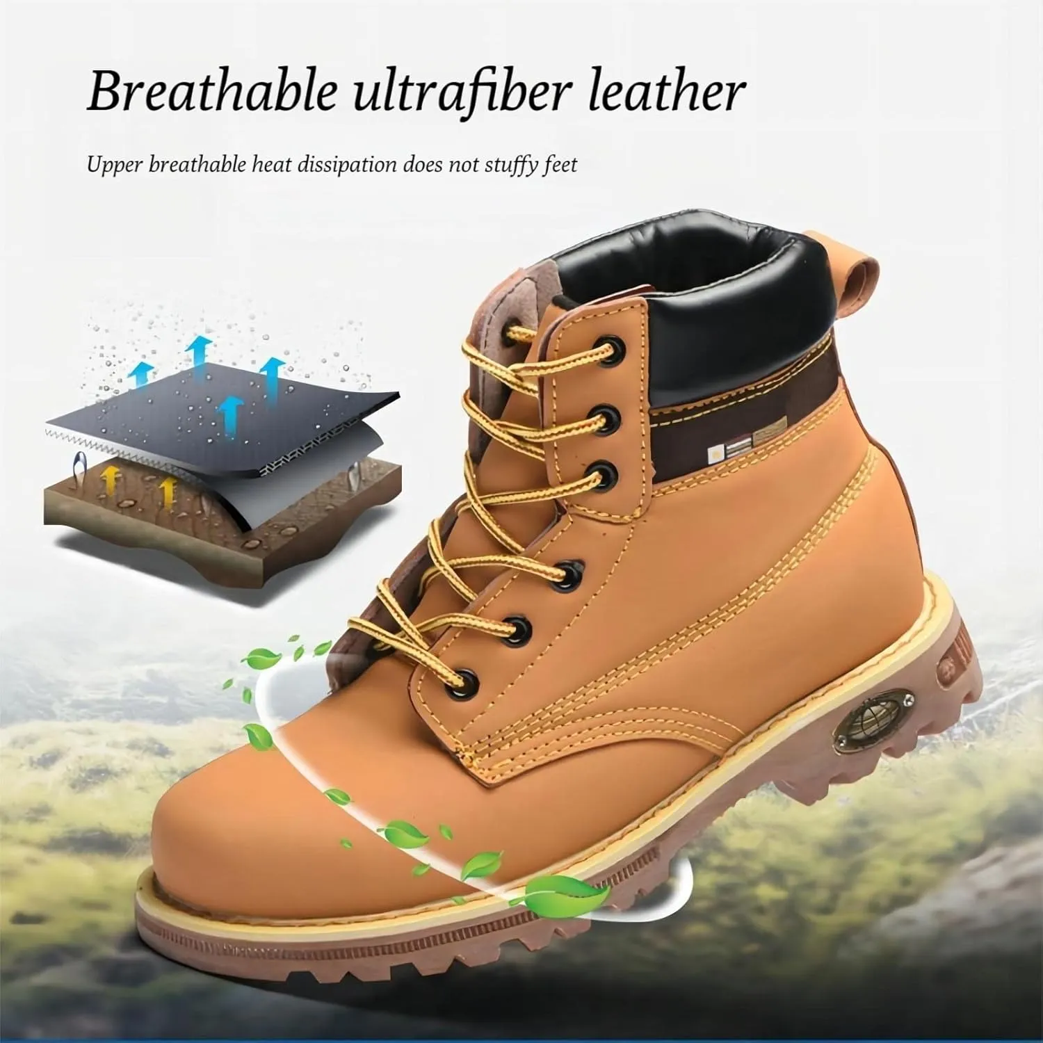 Autumn Winter Safety Boot, Light Steel Toe Cap for Men, Comfortable Work Shoes for Women, Non-Slip Puncture Resistant, Industrial Breathable Safety (Black 46)
