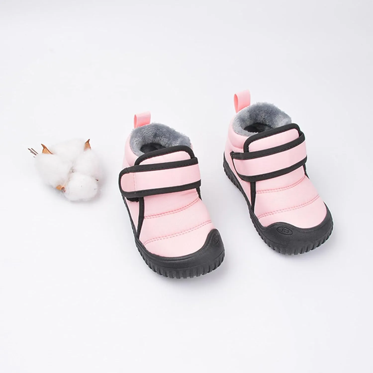 Baby Boys Girls Winter Warm Shoes Cozy Fleece Snow Boots Toddler Non-Slip Walking Shoes Infant Outdoor Booties