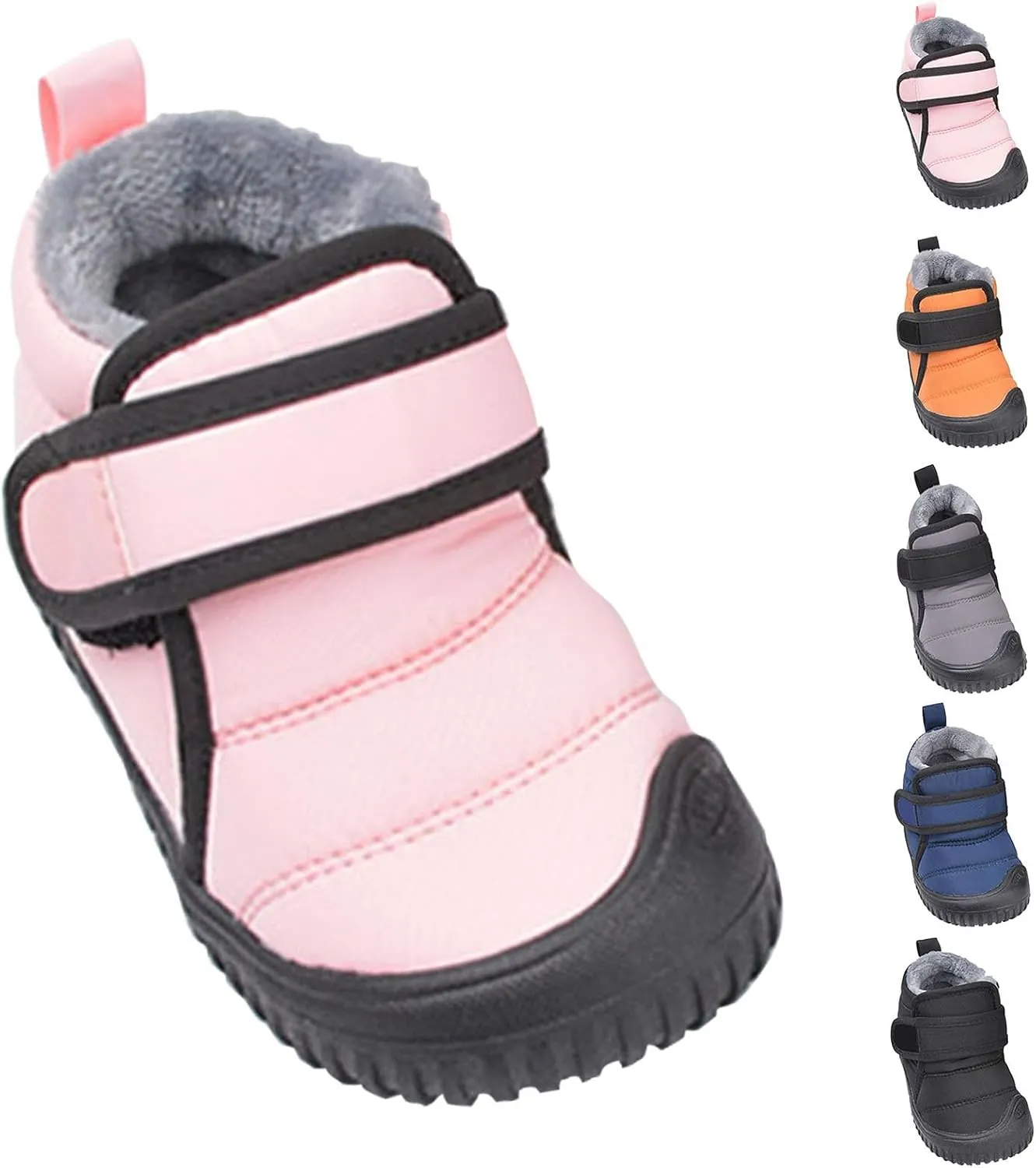 Baby Boys Girls Winter Warm Shoes Cozy Fleece Snow Boots Toddler Non-Slip Walking Shoes Infant Outdoor Booties