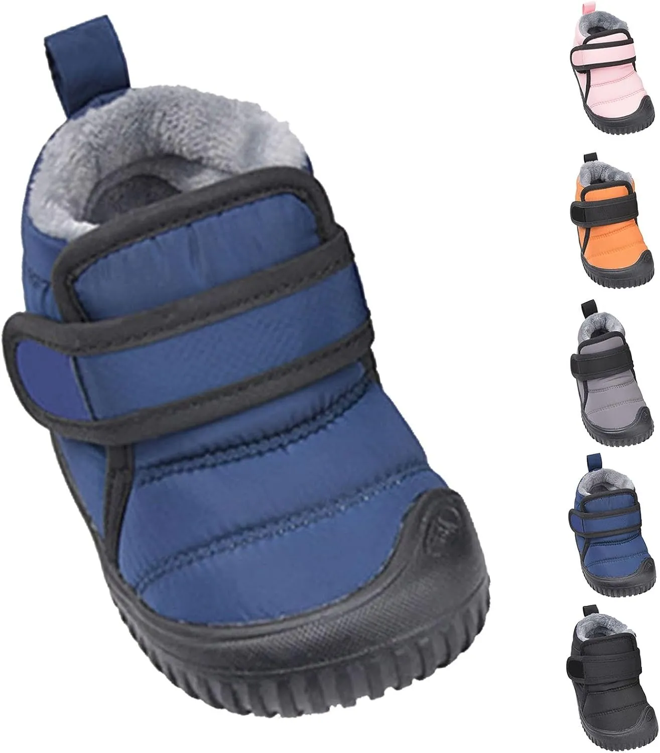 Baby Boys Girls Winter Warm Shoes Cozy Fleece Snow Boots Toddler Non-Slip Walking Shoes Infant Outdoor Booties