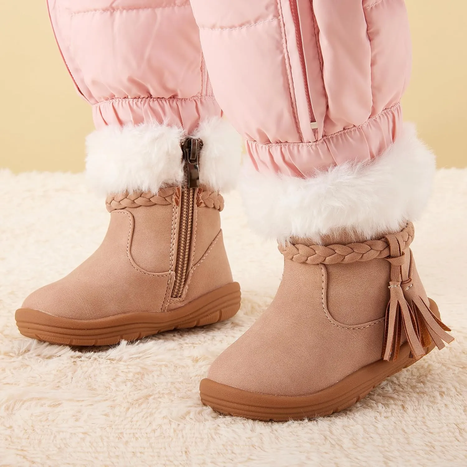 BMCiTYBM Baby Snow Boots Infant Boy Girl Winter Boots Nonslip Lightweight Outdoor Warm Shoes for Cold Weather 6 9 12 18 24 Months(Infant/Toddler)