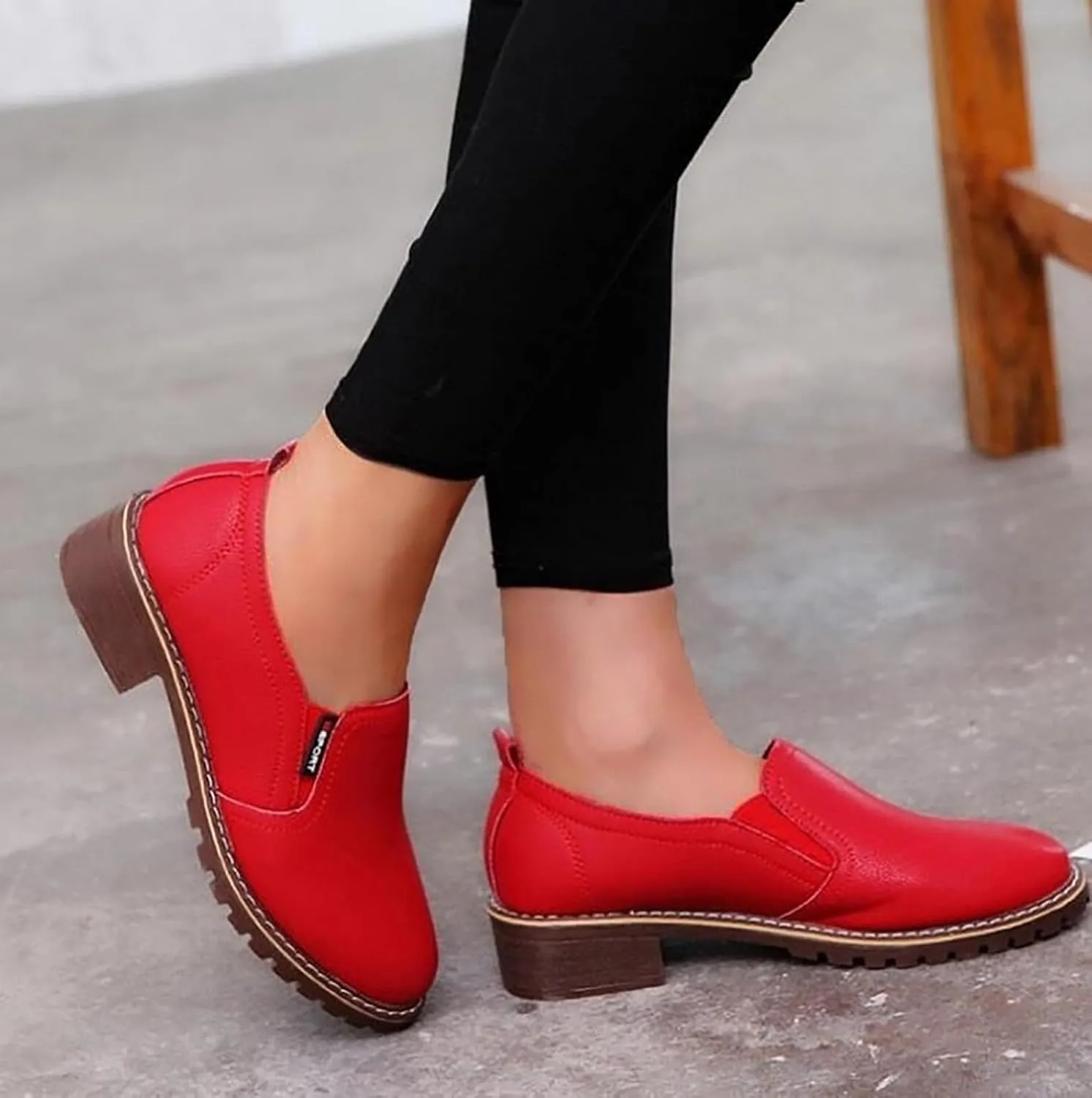 Boots for Women Round Toe Block Heel Comfortable Ankle Boots Lug Sole Waterproof Platform Retro Trendy Booties