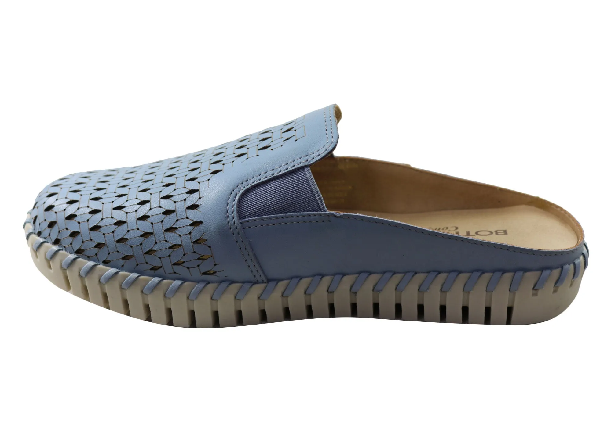 Bottero Ester Womens Comfort Leather Closed Toe Open Back Mules