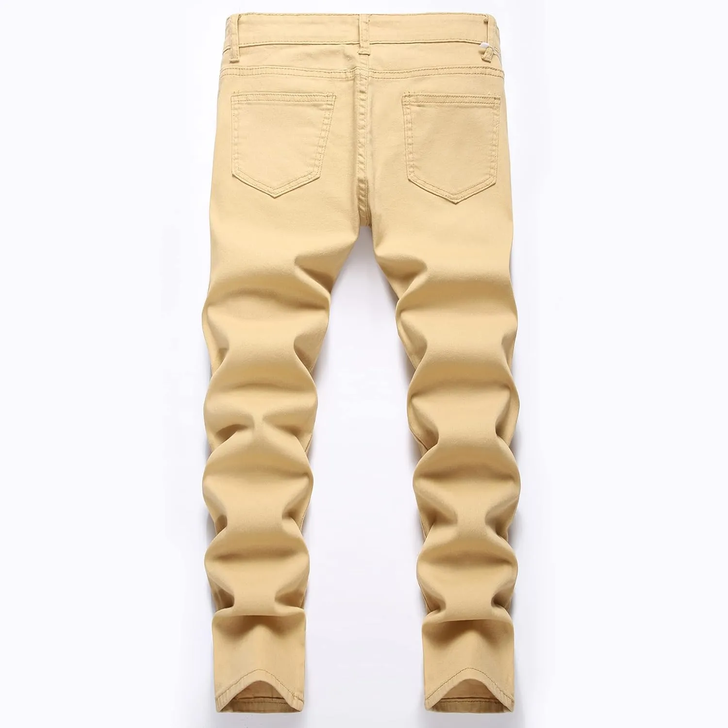 Boy's Stylish Moto Biker Ripped Distressed Skinny Fit Stretch Fashion Denim Jeans