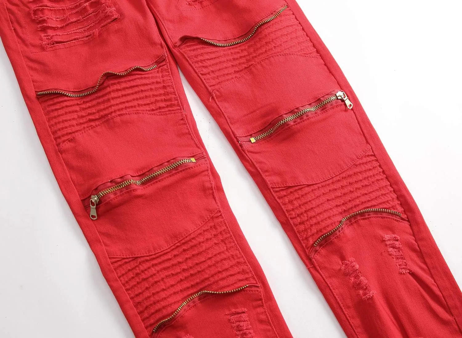 Boy's Stylish Moto Biker Ripped Distressed Skinny Fit Stretch Fashion Denim Jeans