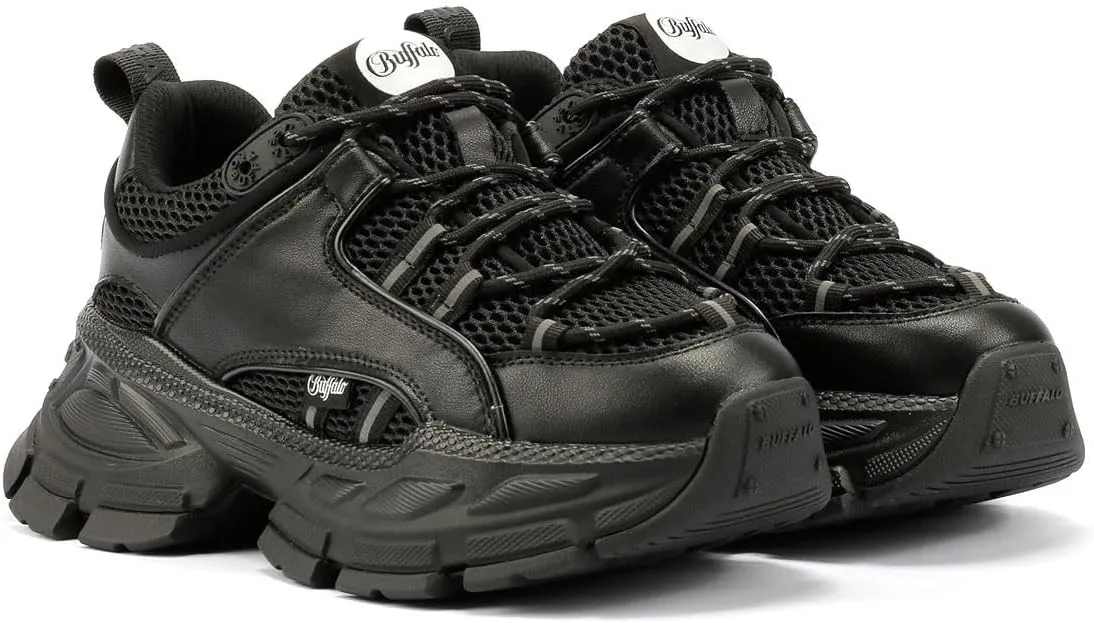 Buffalo Saturn Lace Women's Black Trainers