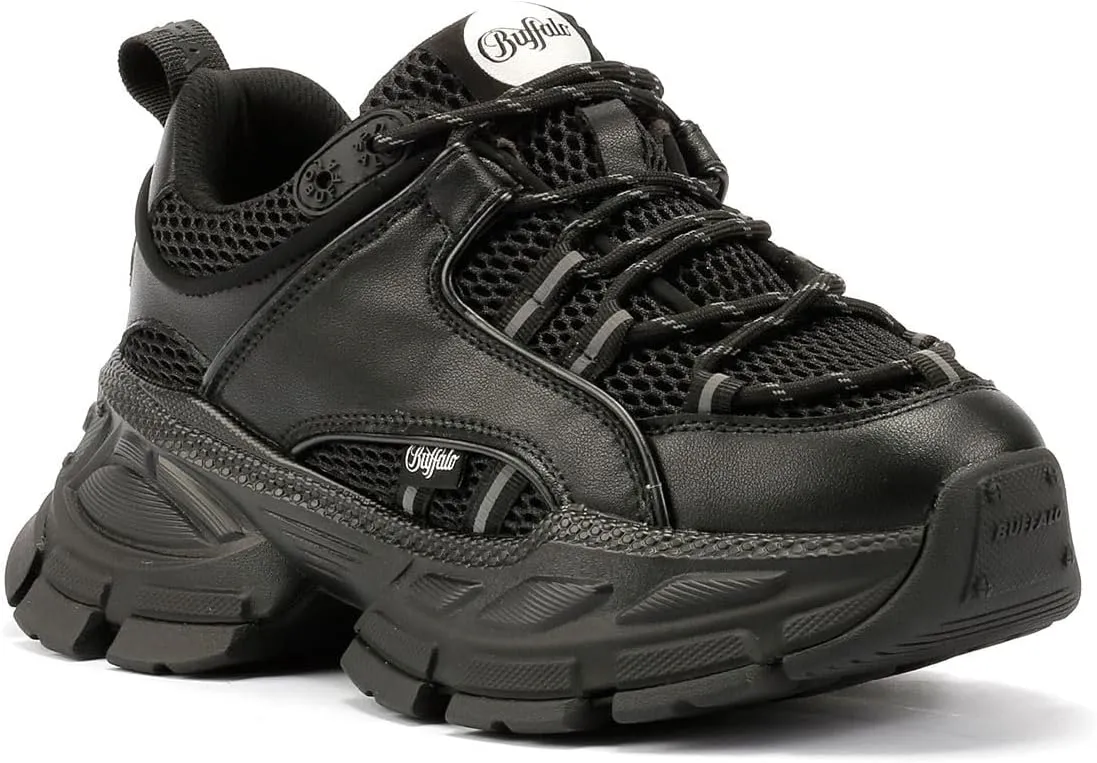 Buffalo Saturn Lace Women's Black Trainers