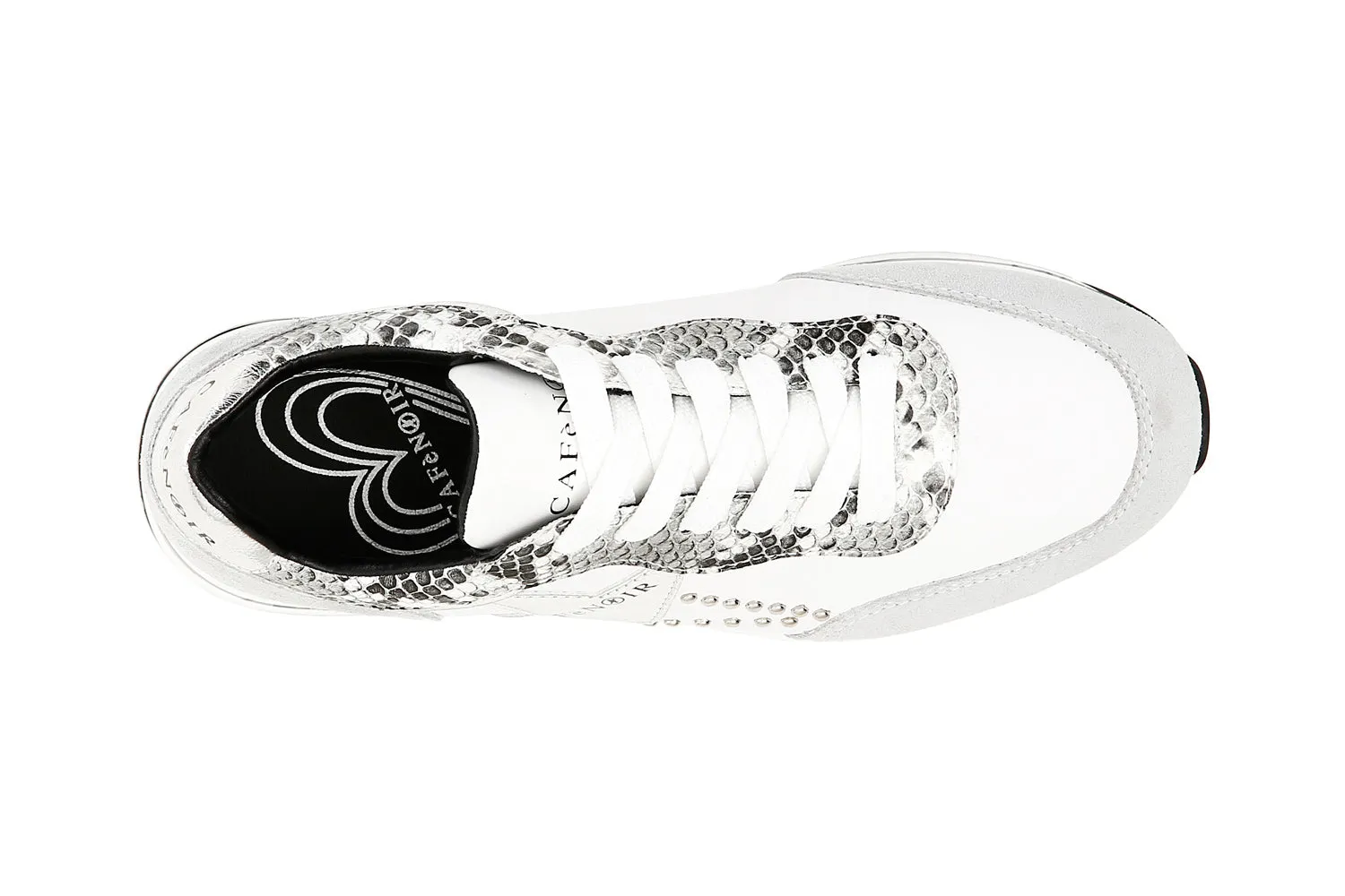 CafèNoir donna sneakers in pelle su zeppa con stella