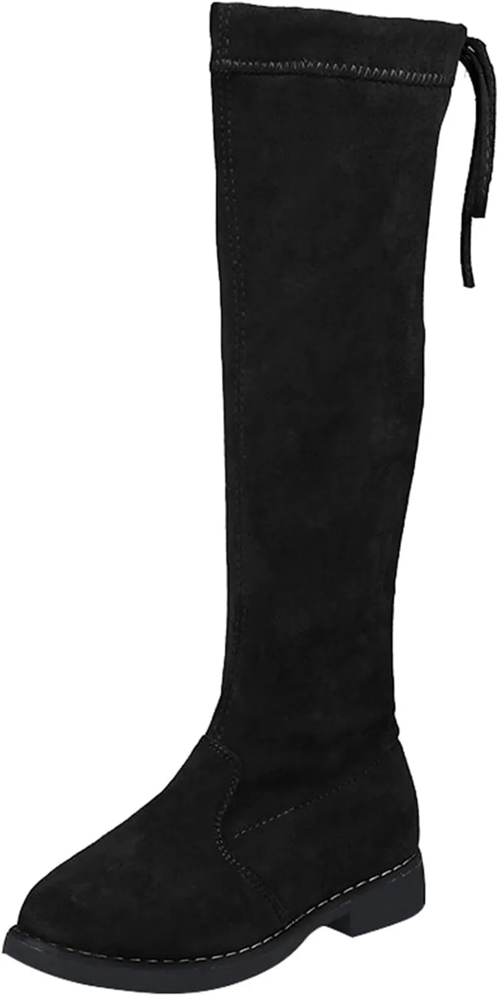 Childrens Long Boots Kids Girls Boys Breathable Insulated Cute Boots Baby Boys Zipper Slip On Cozy Snowboots