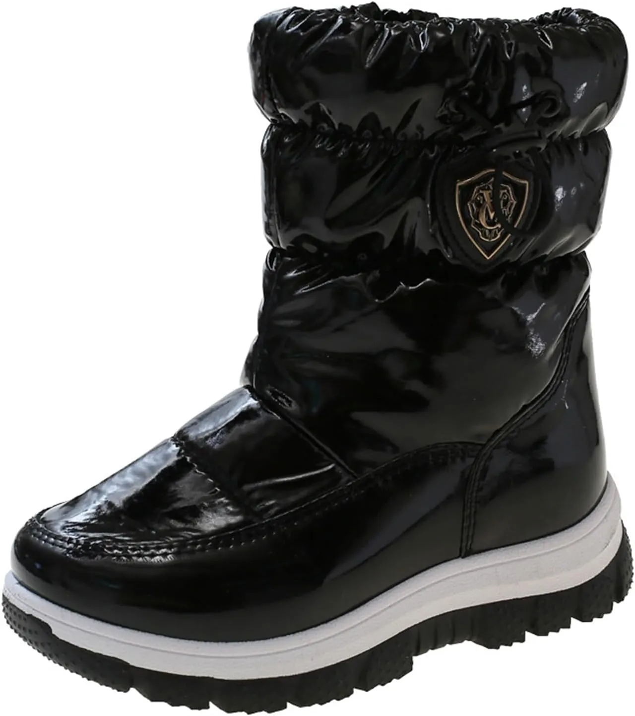 Childrens Thick Snow Boots Chunky Sole Non Slip Ski Booties Outdoor Cozy Warm aterproof Cotton Fleece Lined Shoes