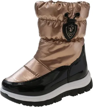 Childrens Thick Snow Boots Chunky Sole Non Slip Ski Booties Outdoor Cozy Warm aterproof Cotton Fleece Lined Shoes