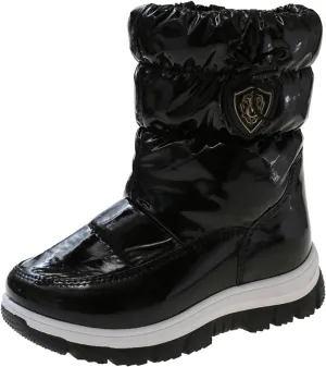 Childrens Thick Snow Boots Chunky Sole Non Slip Ski Booties Outdoor Cozy Warm aterproof Cotton Fleece Lined Shoes