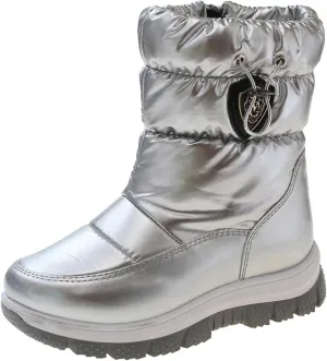 Childrens Thick Snow Boots Chunky Sole Non Slip Ski Booties Outdoor Cozy Warm aterproof Cotton Fleece Lined Shoes