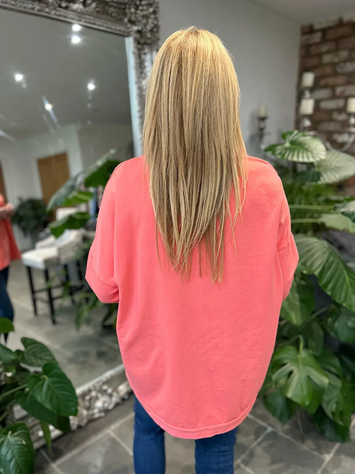 Coral Bow Detail Sweat Top Janey