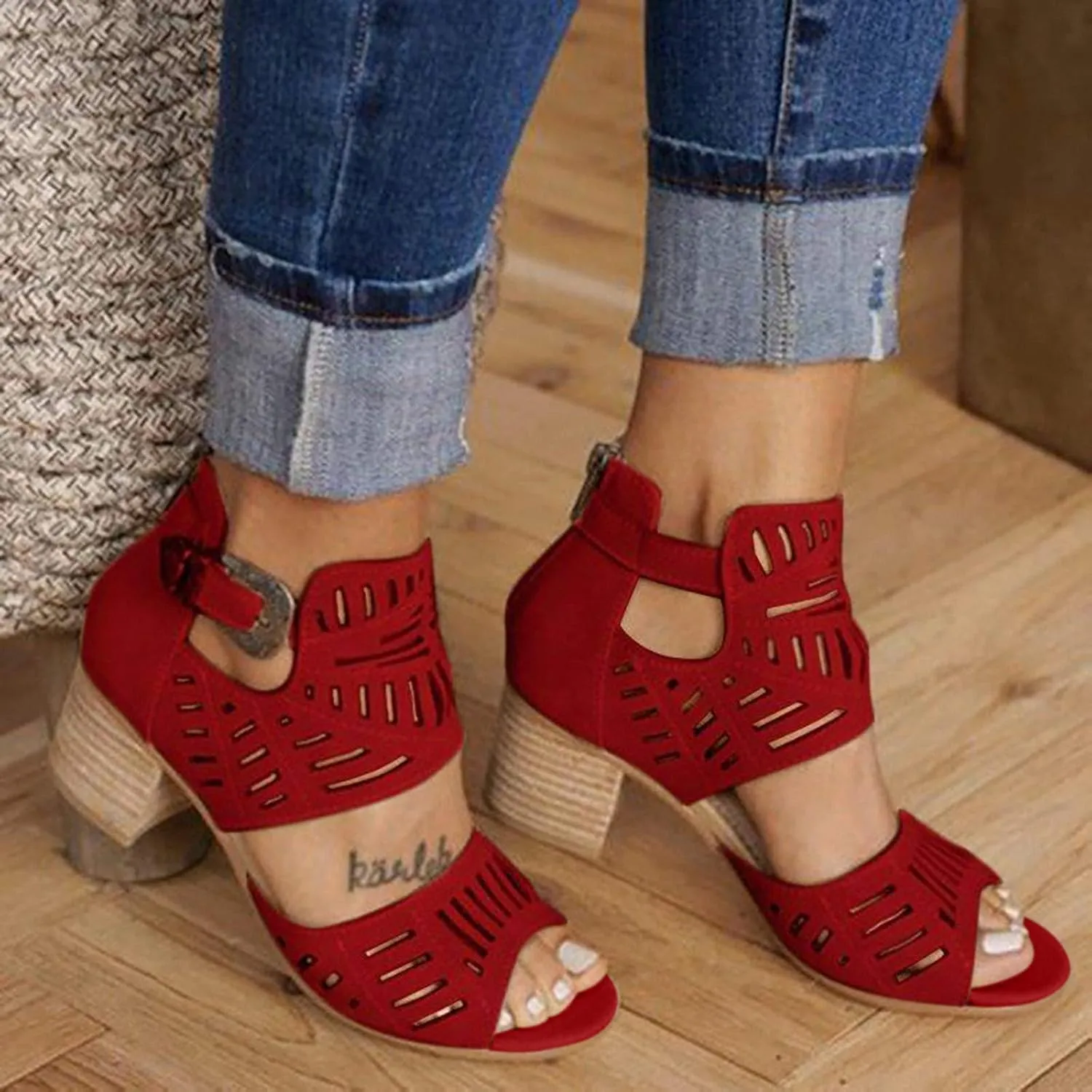 Dress Sandals for Women, Sandals Women Rhinestones Comfy Ankle Sandal Bling Hollow Out Shoes Casual Sandals