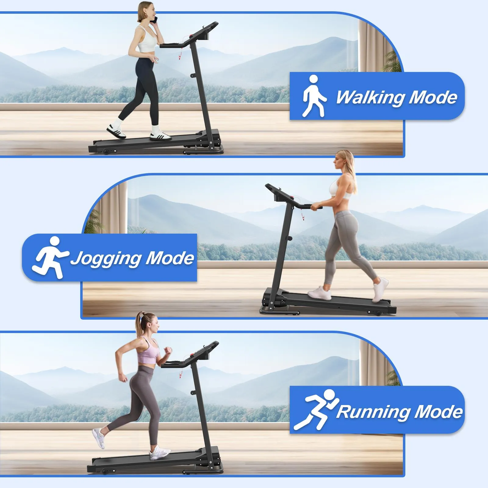Folding Treadmill Adjustable Incline