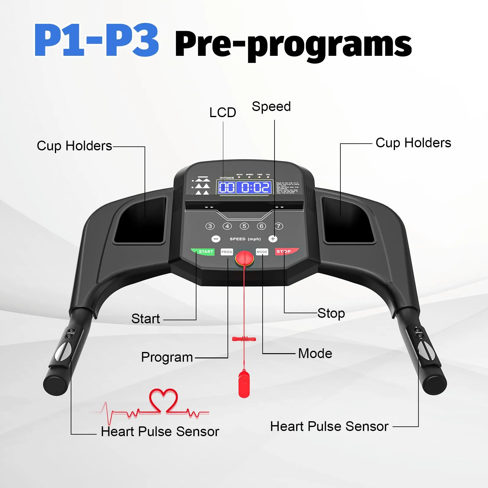 Folding Treadmill Adjustable Incline