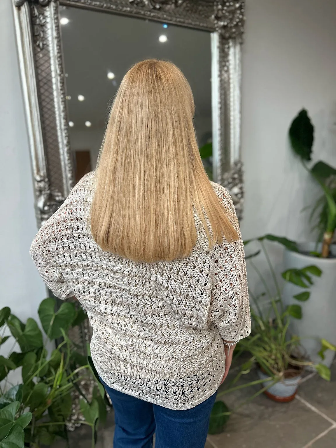 Gold Striped Multi Hole Knit Sarah