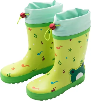 IWIHMIV Rain Boots for Toddler Girls Toddler Kids Lightwight Waterproof Rain Boots Rubber Adjustable Rain Boots