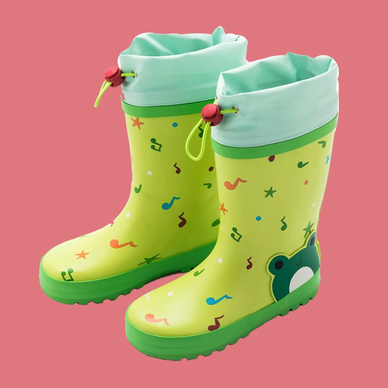 IWIHMIV Rain Boots for Toddler Girls Toddler Kids Lightwight Waterproof Rain Boots Rubber Adjustable Rain Boots