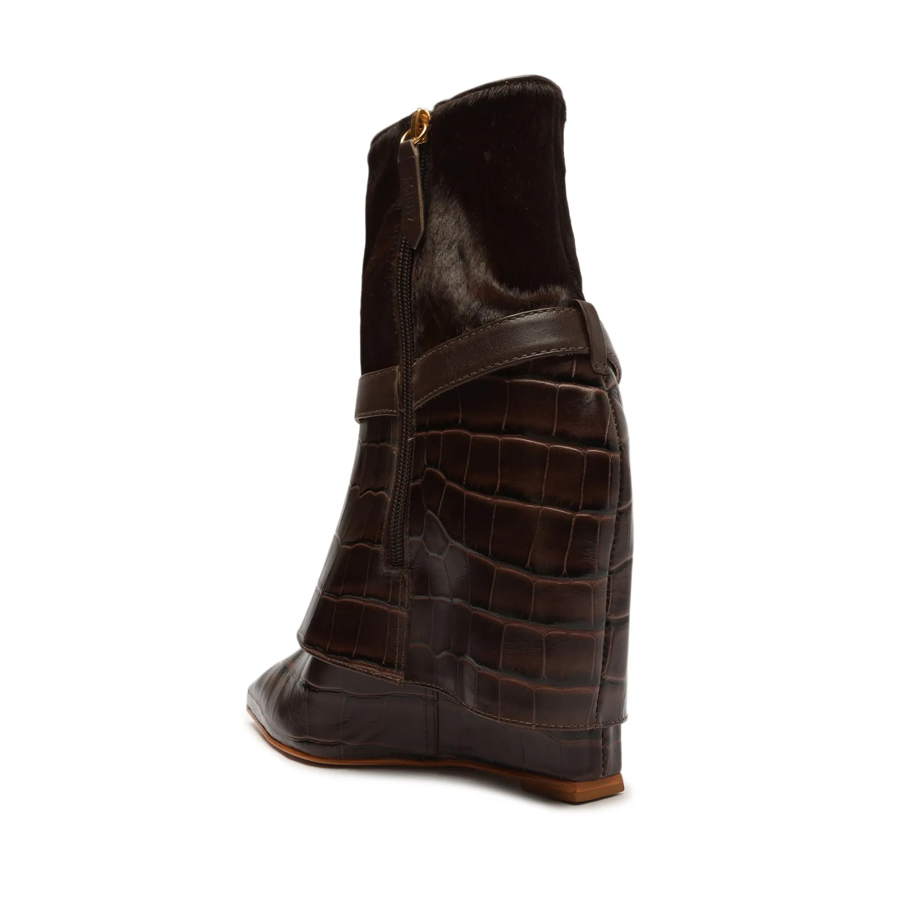 Jorian Crocodile-Embossed Leather Bootie