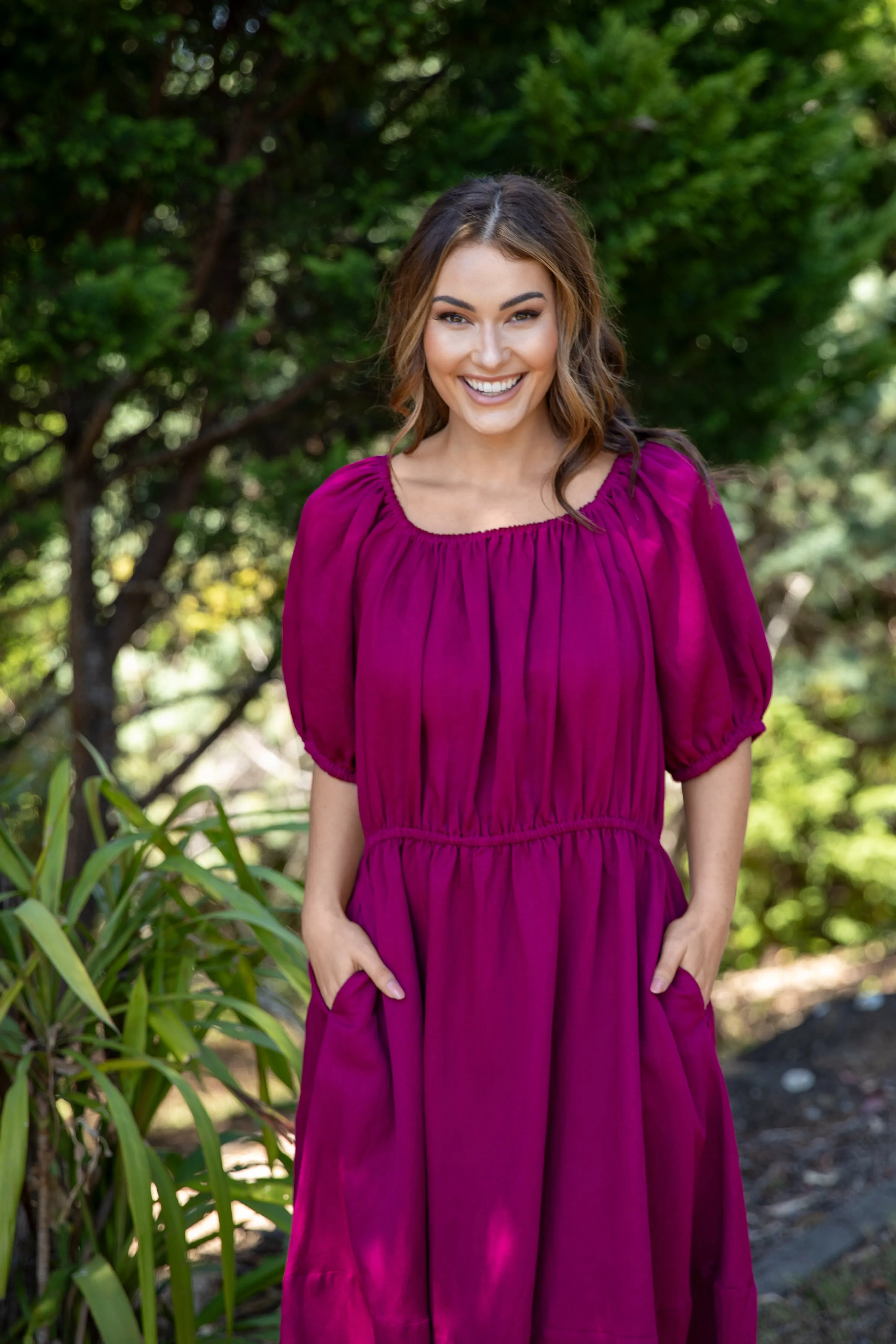 Juliette Dress in Deep Plum