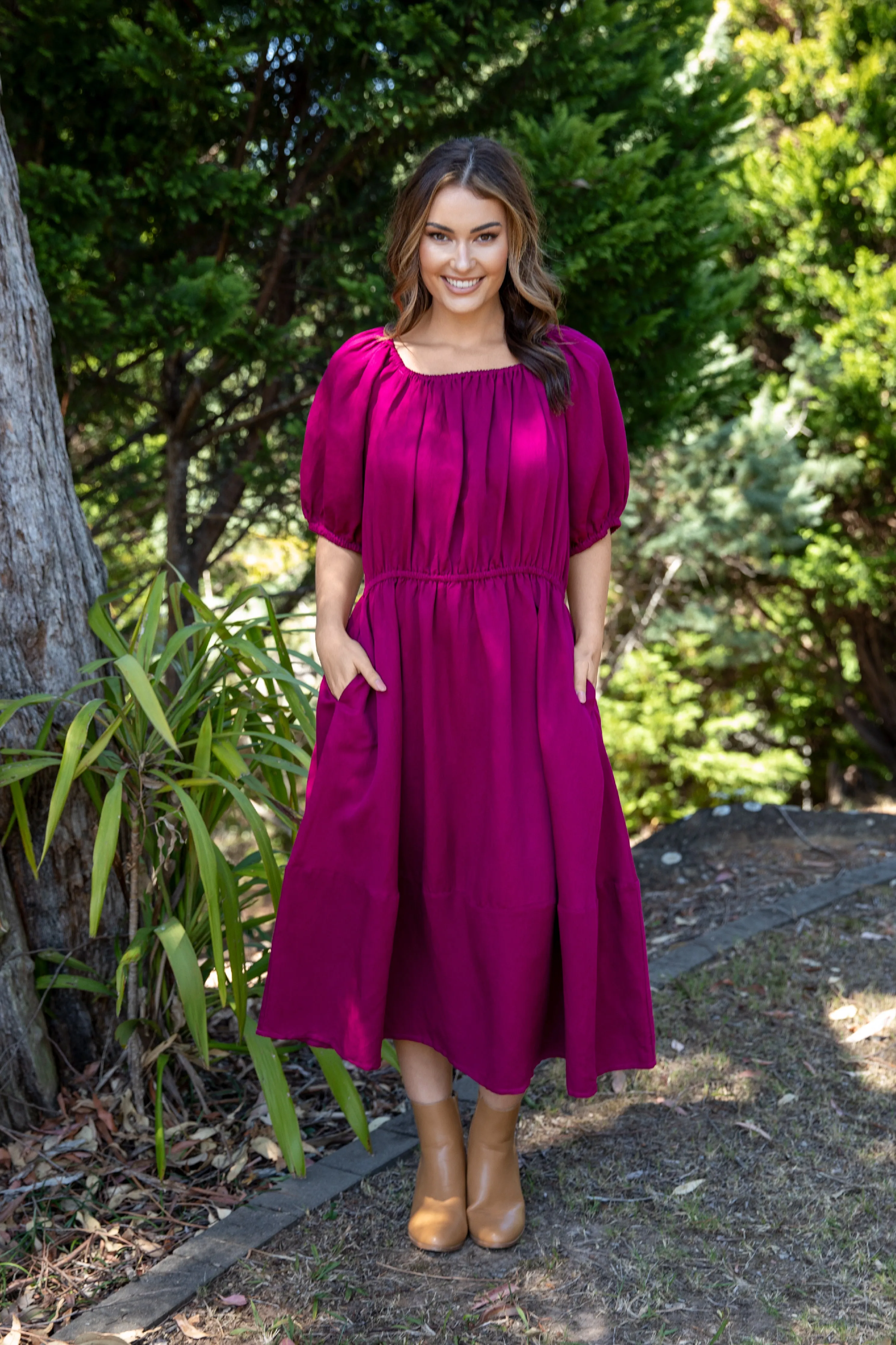 Juliette Dress in Deep Plum