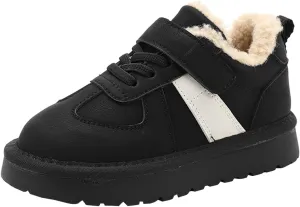 Kids Fleece Warm Lined Sneakers Comfortable Cozy Lightweight Athletic Walking Jogging Sport Shoes Girls Stylish Boots