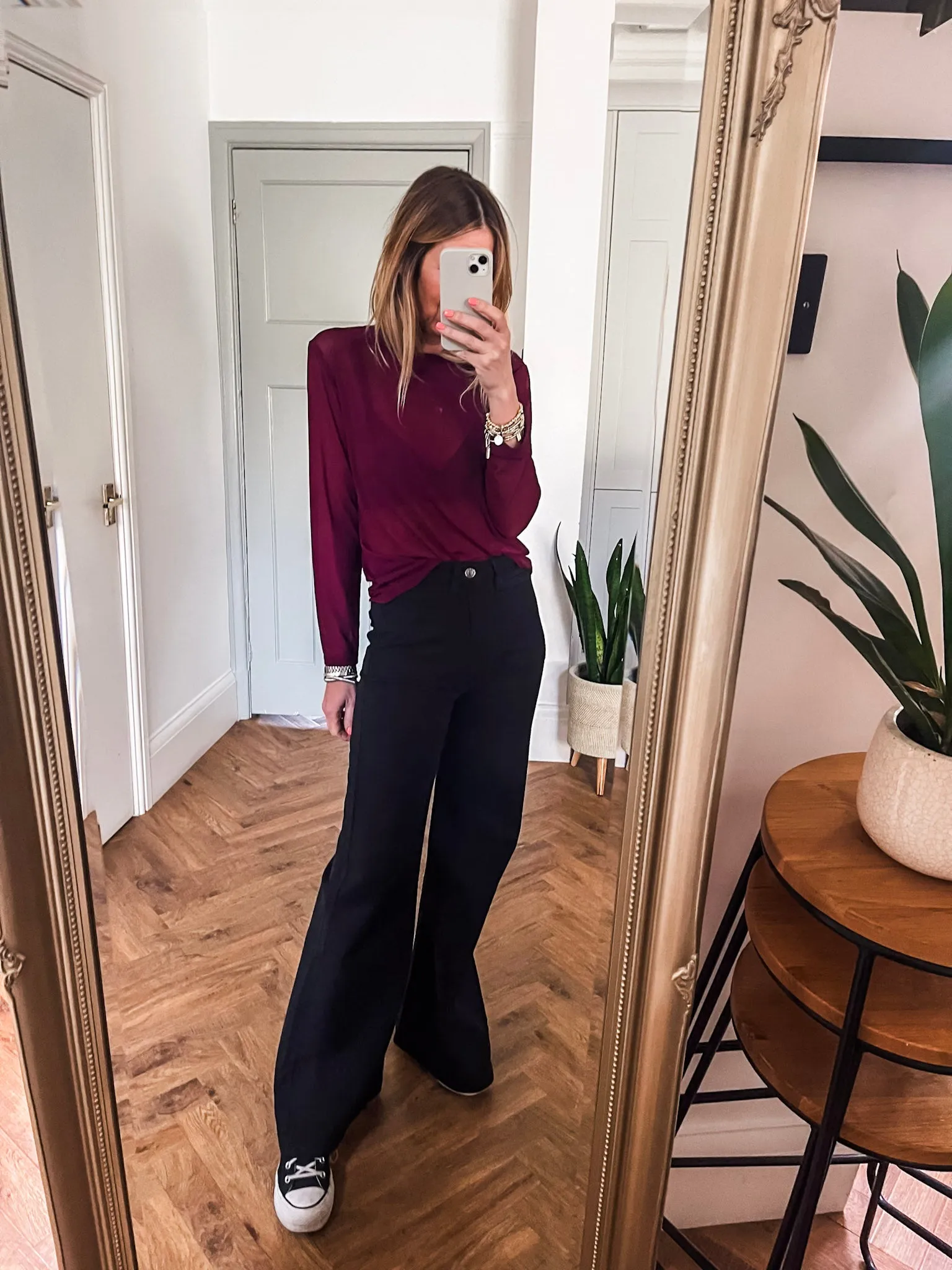 Long Sleeve Mesh Top