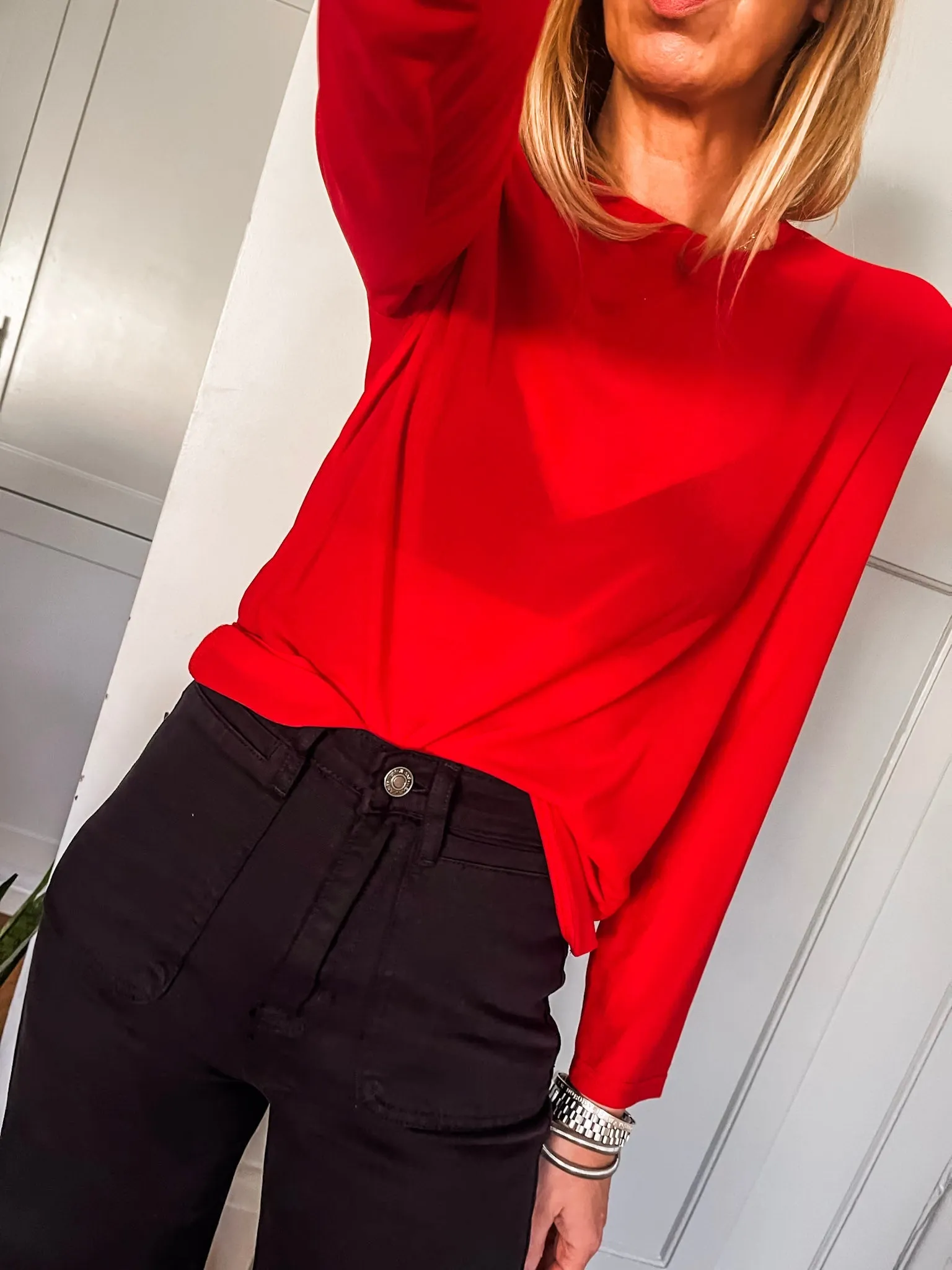 Long Sleeve Mesh Top