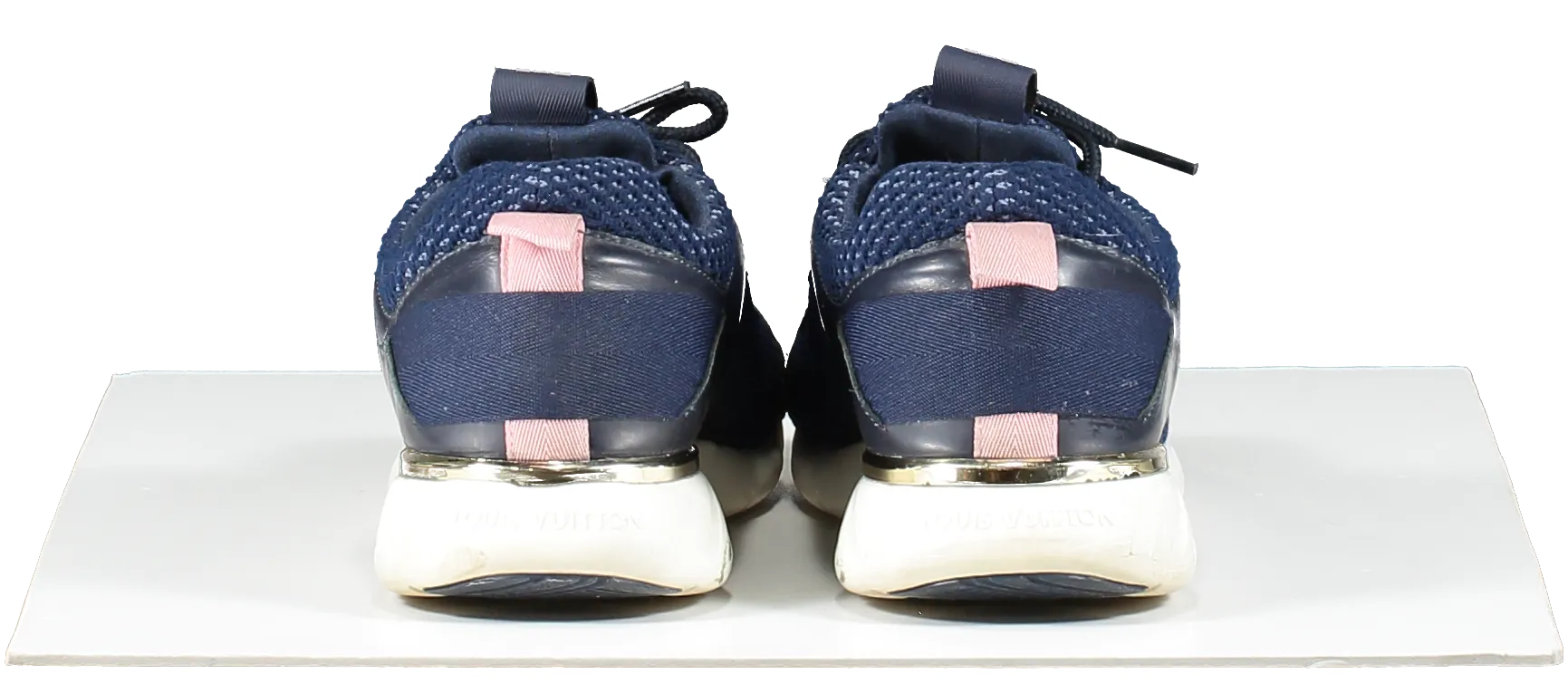 Louis Vuitton Blue Lv Logo Mesh Trainers UK 3 EU 36 