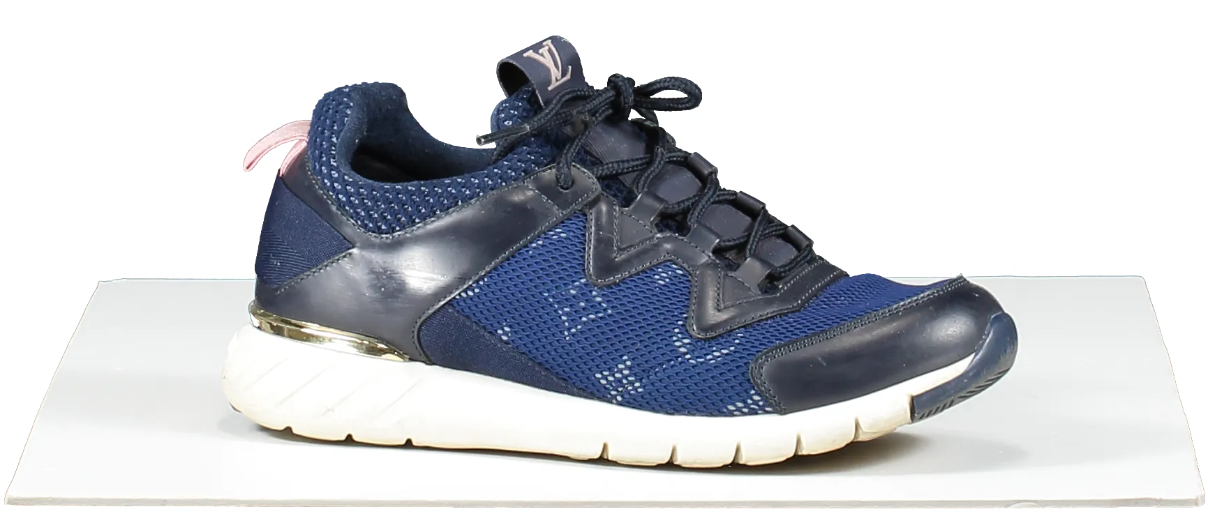 Louis Vuitton Blue Lv Logo Mesh Trainers UK 3 EU 36 