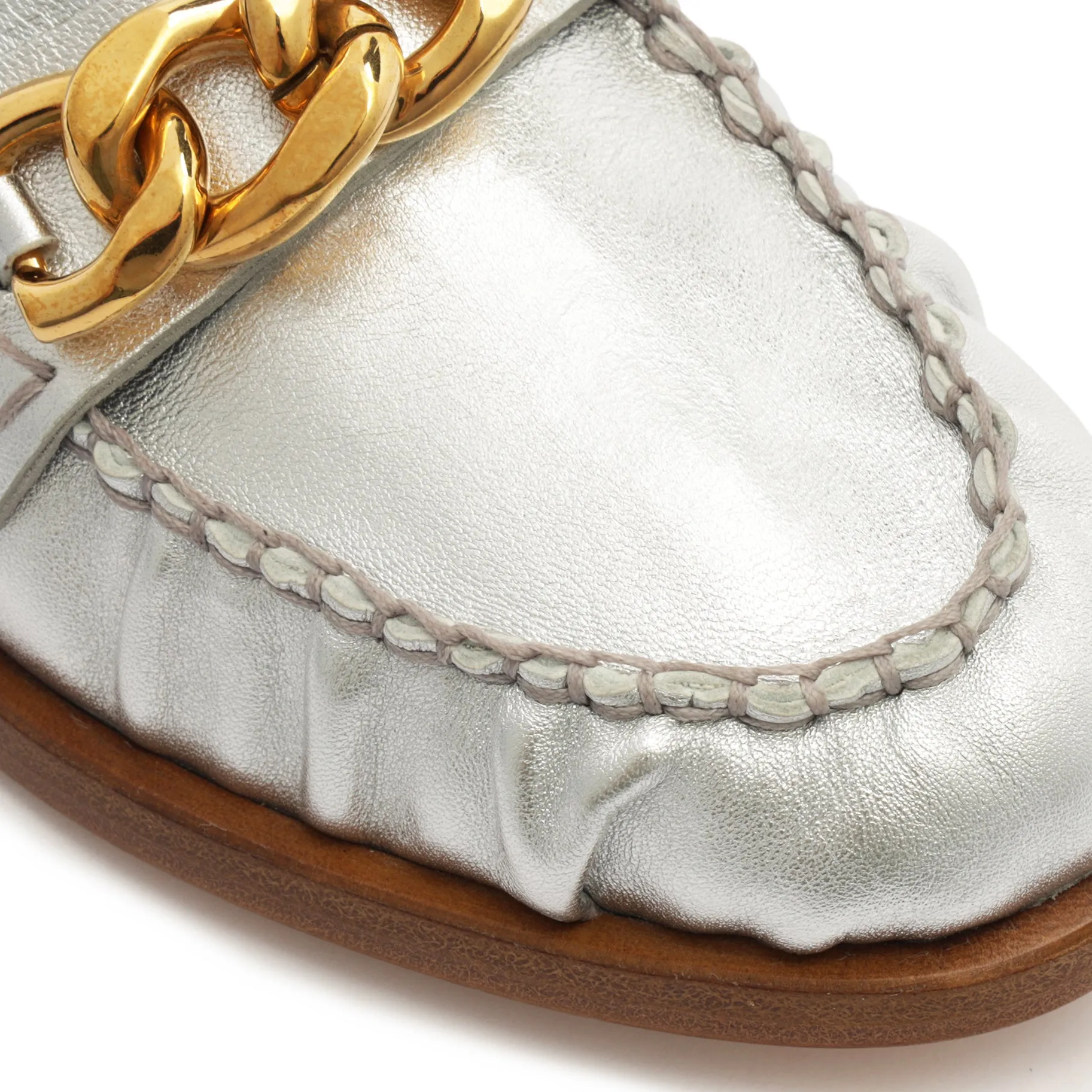 Luca Chain Leather Flat