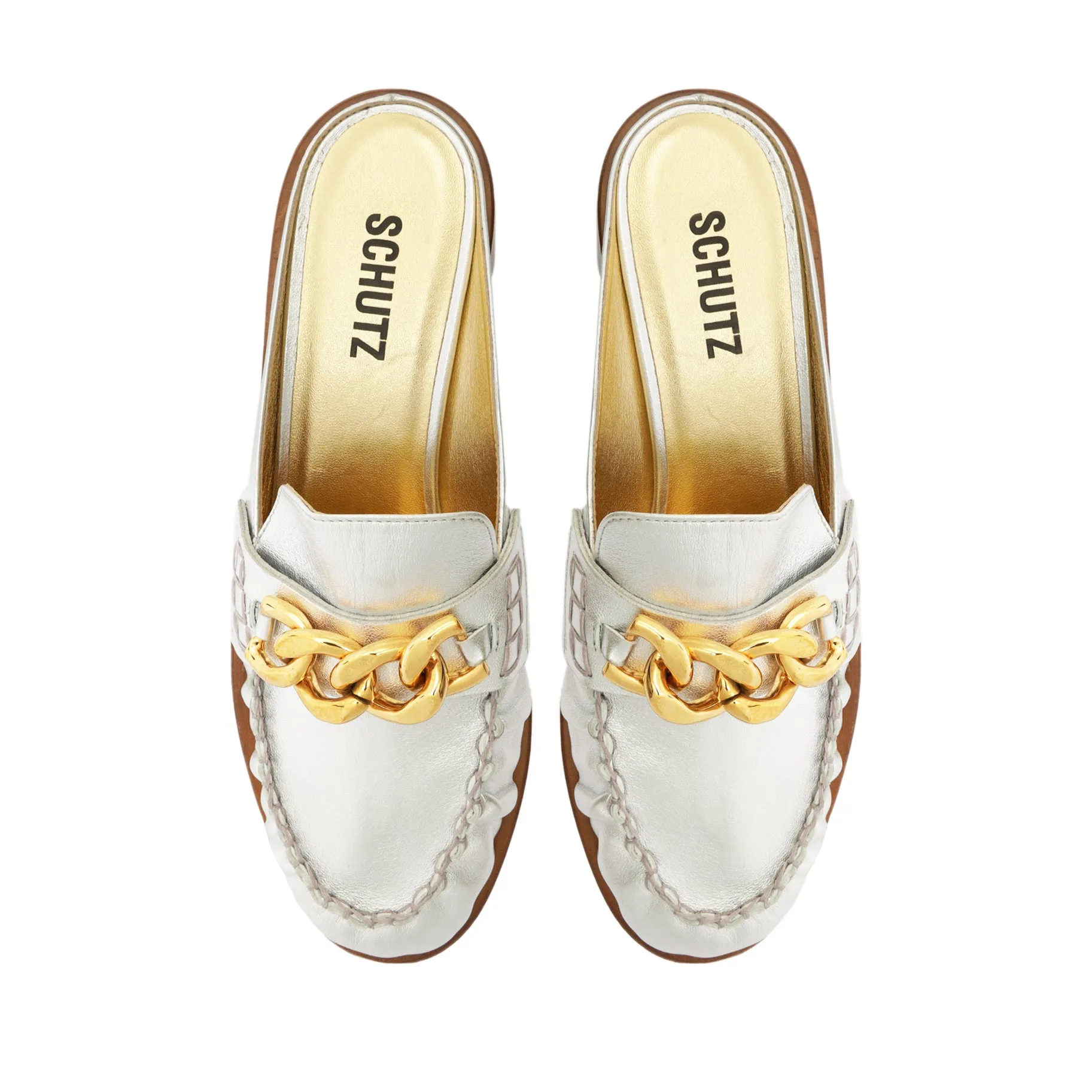 Luca Chain Leather Flat