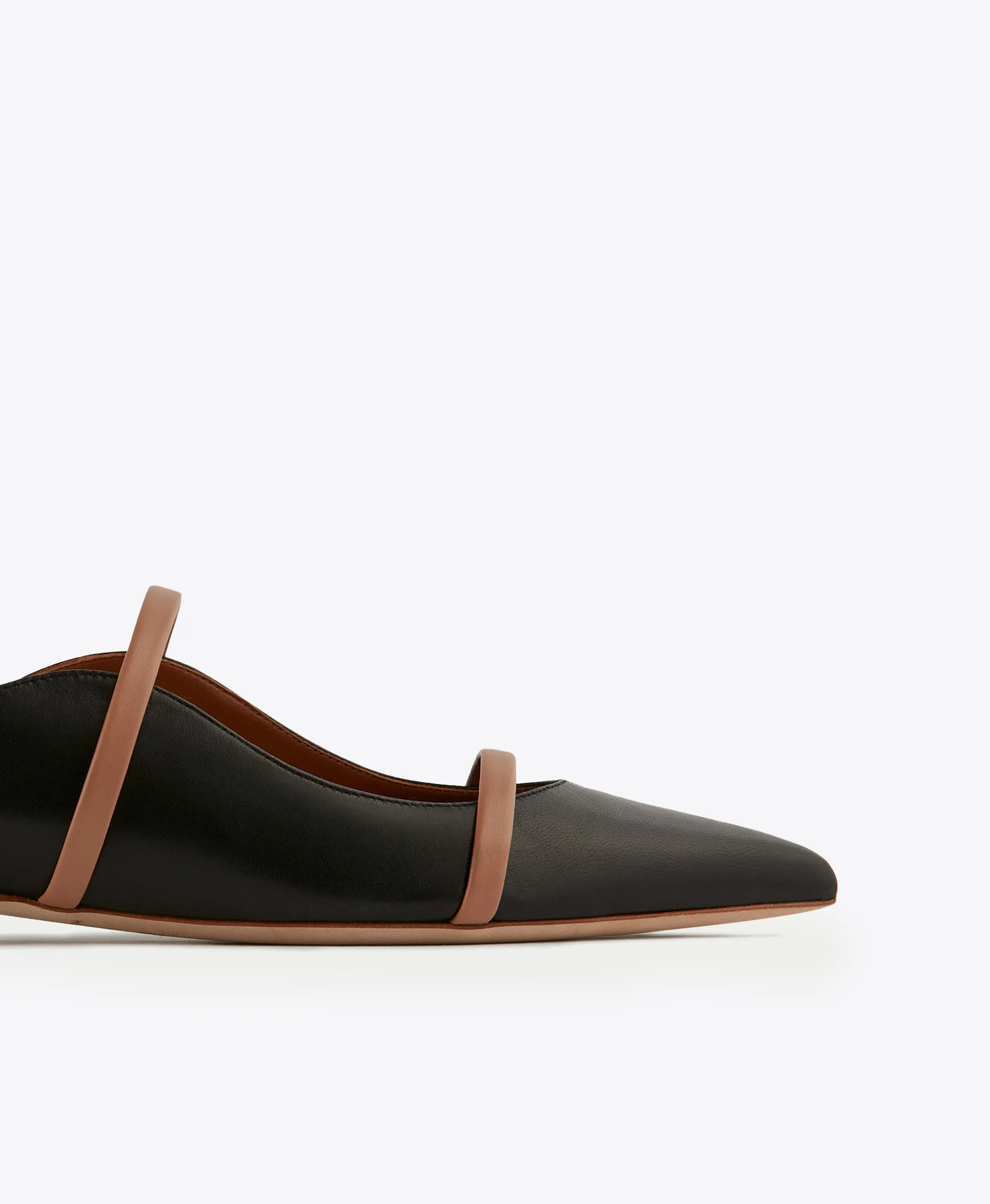 Maureen Black & Blush Leather Flats