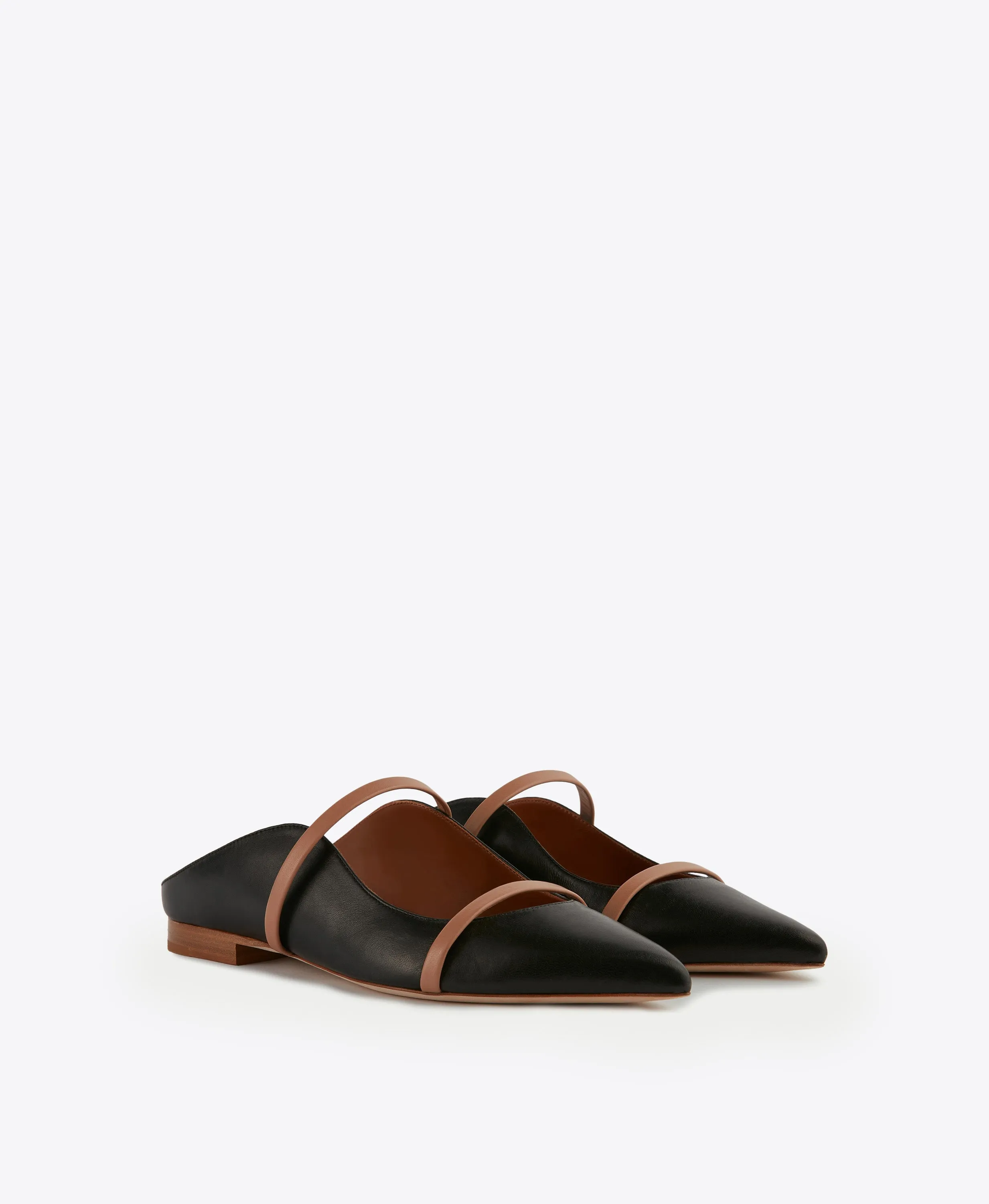 Maureen Black & Blush Leather Flats