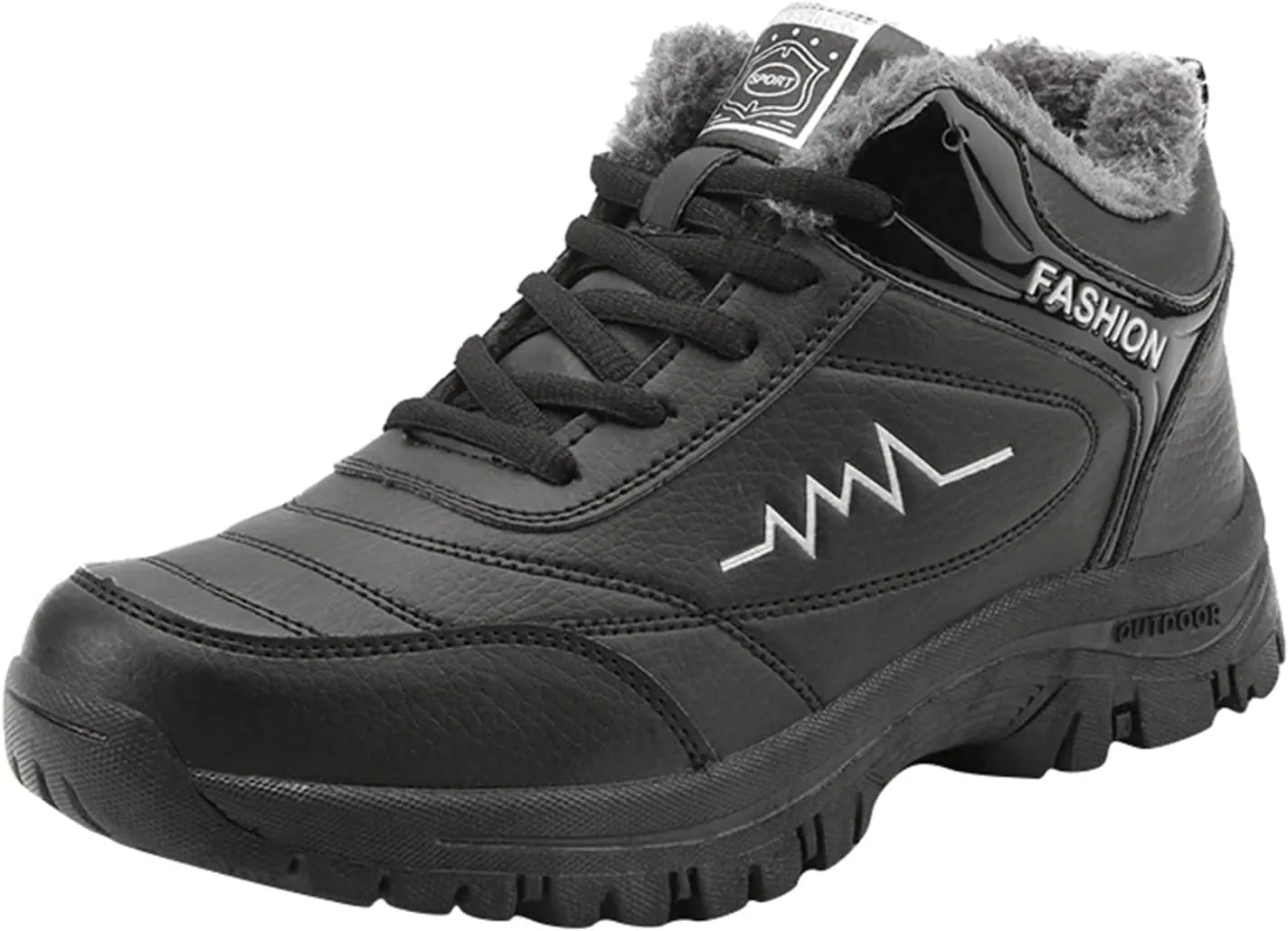 Men Work Boots Steel Toe Hiking Sneakers Fur Lined Ankle Boot Women Safety Toe Shoes Business Casual Lightweight Outdoor Botas Mid Ankle Work Casual Hike Grounded Footwear