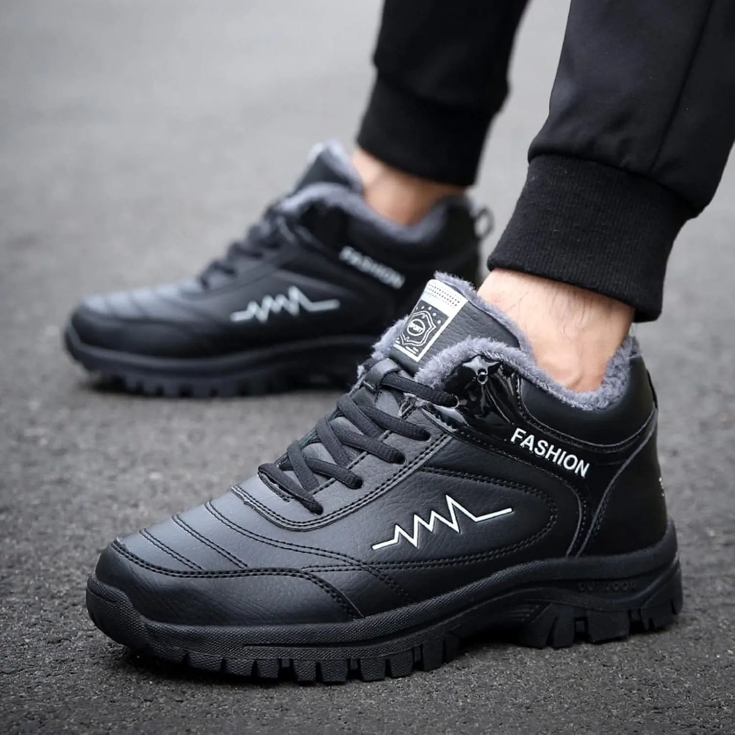 Men Work Boots Steel Toe Hiking Sneakers Fur Lined Ankle Boot Women Safety Toe Shoes Business Casual Lightweight Outdoor Botas Mid Ankle Work Casual Hike Grounded Footwear