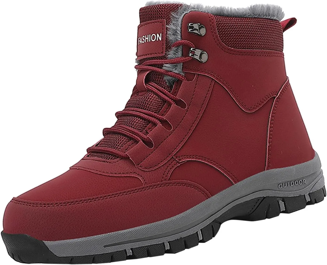 Men Work Boots Waterproof Hiking Sneakers Warm Fur Lined Womens Working Shoes Waterproof Outdoor Bota Waterproof Breathable Lightweight Hike Grounded Footwear